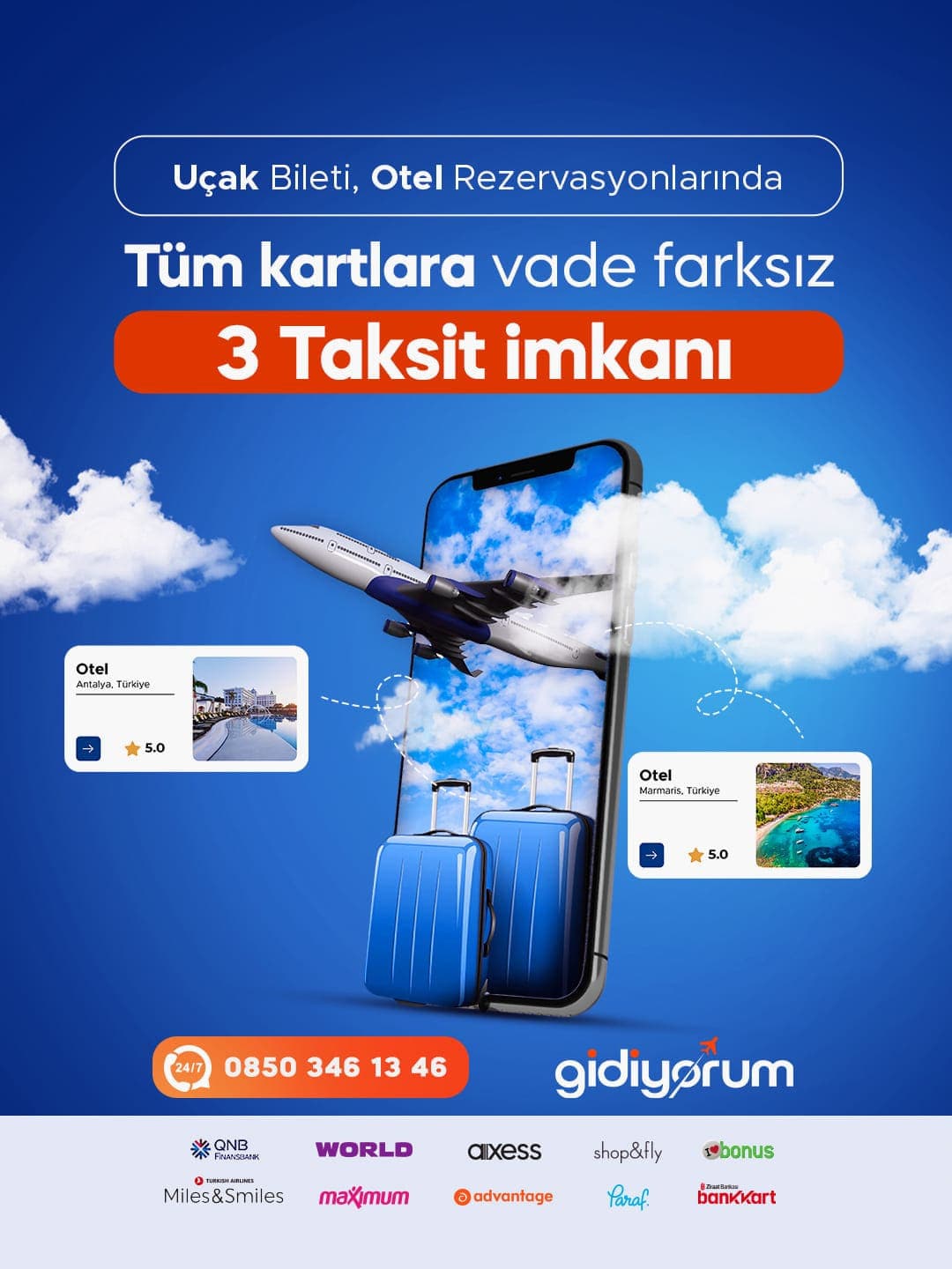 Gidiyorum.com’da  Taksit Avantajı!